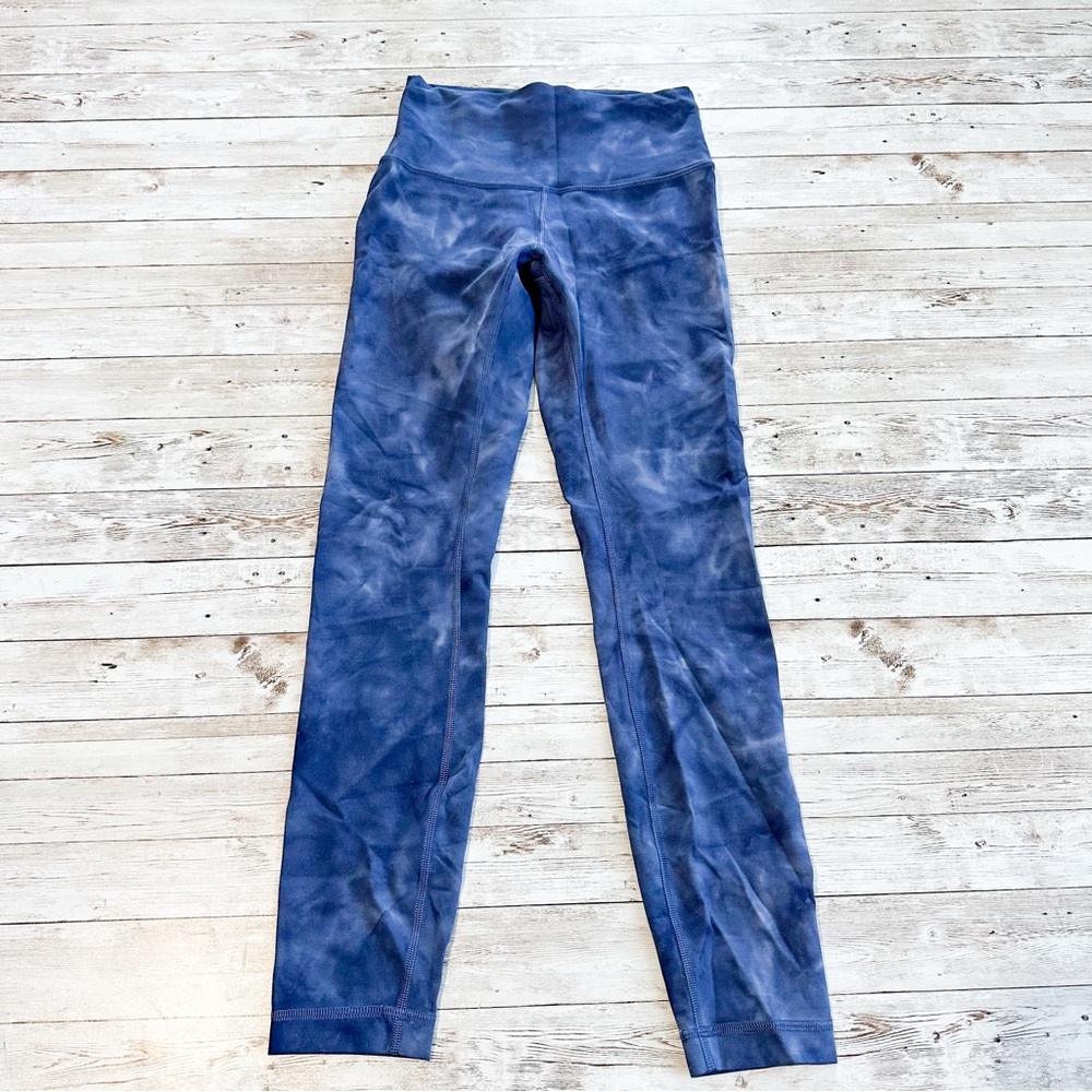 Lululemon Wunder Train High Rise Legging 25” Diamond Dye Shade Naval Blue Size 4